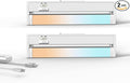 Snyloe 2 Pack 12" Under Cabinet Lighting for Kitchen, 8W 600LM, 3 Color Temperatures (3000K/4000K/5000K), Hardwired or Plug-in, 45° Rotatable Design, Linkable Up to 15 Units, YT-4208-10-2