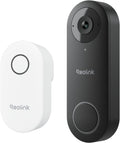 REOLINK 2K Video Doorbell Wi-Fi Camera with Chime, 3:4 Head-to-Toe View, 180°View, 5/2.4 GHz Wi-Fi, 2-Way Talk, Person/Package Detection, Waterproof, Smart Alerts, Works NVR(Wired)
