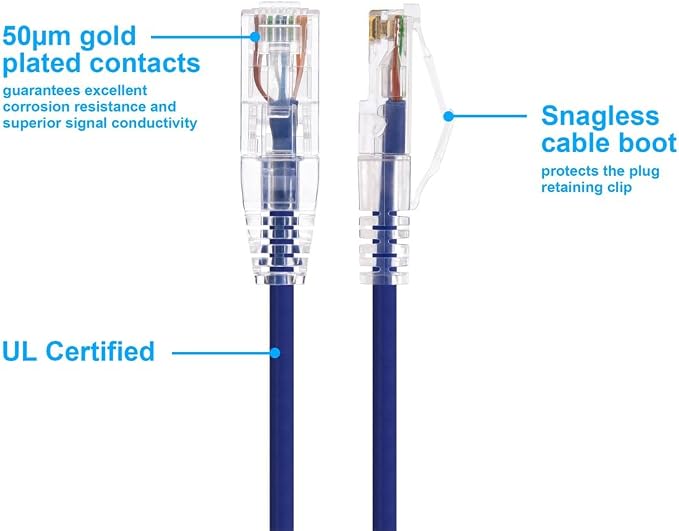 Monoprice Cat6 14ft Purple Component Level Patch Cable UTP 28AWG 550MHz Pure - Image 3