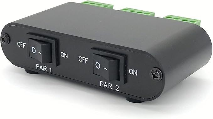 TENEALAY 2-Way Audio Stereo Speaker selector Switcher Box, Combiner Multi Zone A B Speaker Switch Distribution Controller Box - P21