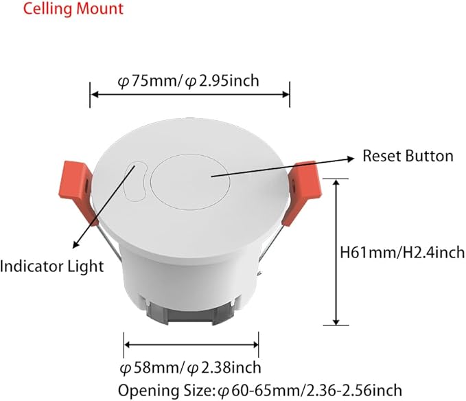 Presence Sensor, WenzhiIoT Smart Motion Sensor Zigbee 5.8 GHz Radar MmWave - Image 2