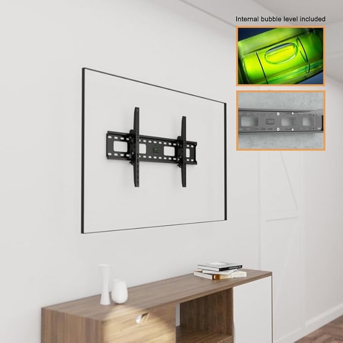 Ultra Slim Tilt TV Wall Mount Bracket for Samsung QN900D - Neo QLED LCD TV QN98QN900D 98 Inch TV - Low Profile 1.7" from Wall, 12° Tilt Angle, Industrial Grade, Easy Install
