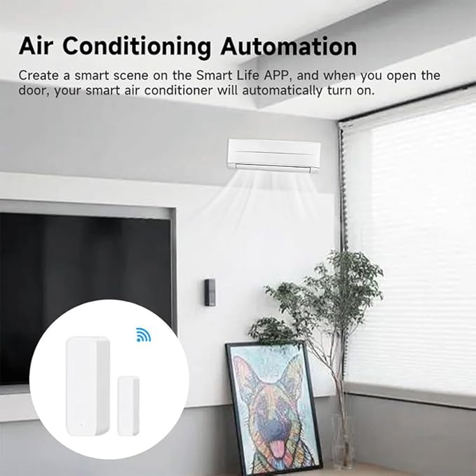 IHSENO WiFi Door Window Sensor,Smart Door Open/Closed Detector with App Alert,Wireless Entry Detector Sensor Alarm for Home Security&Automation (1Pack)