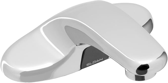 Sloan Optima EBF-650 Sensor Activated Touch-Free Faucet, Commercial Grade with Mounting Hardware - 0.5 GPM Battery-Powered Deck-Mounted Low Integrated Base Body with 8" Trim Plate, 3315139BT