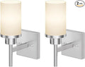 AONEON Bathroom Light Fixtures Brushed Nickel Vanity Lights with White Frosted Glass Shade, Wall Lamp for Mirror Kitchen Bedroom Porch, 2 Pack T001BR-L1-P2