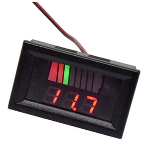Battery Charge Level Indicator Universal Car Battery Capacity Meter Tester Checker 12V-72V Red Car Tester Motorcycle Checker Capacity Meter