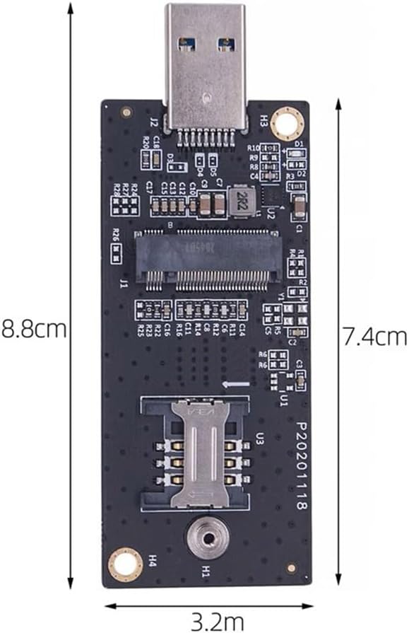 Xiwai M.2 Key-B NGFF WWAN to USB 3.0 Riser Card Adapter w SIM Slot - Image 8