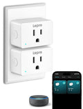 Lepro P1 Smart Plug Mini 15A, WiFi Outlet Plugs Compatible with Alexa & Google Assistant, Voice/APP Control, Timer & Group Controller, 2.4Ghz Only, ETL & FCC Certified, 2-Pack