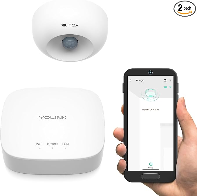 Smart Motion Sensor, YoLink 1/4 Mile World's Longest Range Wireless Motion by YoLink