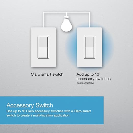 Lutron Claro Smart Light Switch for Caseta Lighting, for LED Lights, Fans, 5 Amp, Single-Pole/3-Way, Neutral Required, DVRF-5NS-BR, Brown