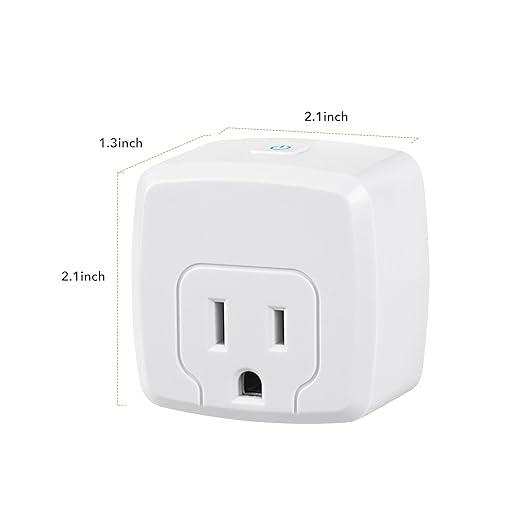 HBN Smart Plug Mini 15A, WiFi Smart Outlet Works with Alexa, Google Home Assistant, Remote Control with Timer Function, No Hub Required, ETL Certified, 2.4G WiFi Only, 2-Pack