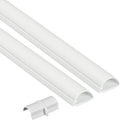 D-Line 31.4in TV Cord Hider, Patented Half Round Cable Cover, Hide Wall Mount TV Wires, Hinged One-Piece Cable Concealer, Adhesive, Decorative Raceway - 2X 1.18in W x 0.59in H x 15.7in L - White