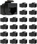20 Pack CAT6A RJ45 Keystone Couplers, Ethernet Keystone Jack Female to Female by VANDESAIL