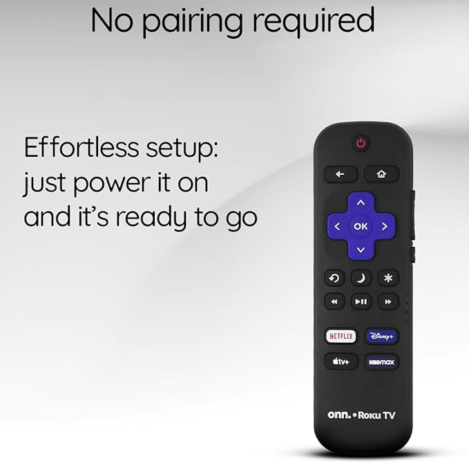Ceybo OEM Remote Control for Onn Roku Smart TV with Netflix, Disney+, Apple TV, and HBO Max Shortcut Keys