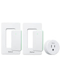 Zoiinet Remote Control Outlet Plug with 2 Switches, Buckle Design & Removable Wireless Light Switch, No Wiring Needed, 300 ft, 15A/1500W, Programmable, for Household Appliances