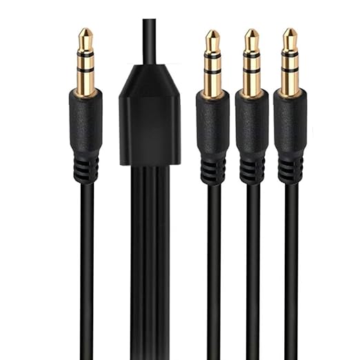 Kework 1.6ft 3.5mm Splitter Audio Cable, 1 Male to 3 Ways Male 1/8 Inch 3.5mm TRS Stereo Jack Headphones Splitter Adapter Y AUX Cable for Smartphones, Computers, MP3s, Earphones, Speakers