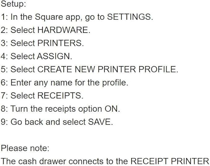 EOM-POS Hardware Bundle for Square - Cash Drawer, Mounting Brackets, Thermal Receipt Printer [Compatible with Square Stand and Square Register]