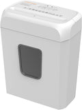 Bonsaii Low Noise Operation Paper Shredder, 6-Sheet Cross-Cut, Credit Card Shredder, Home Office, Handle for Document, Mail, Staple, 3.4 Gal Wastebasket, Easy-Carry Handle, White