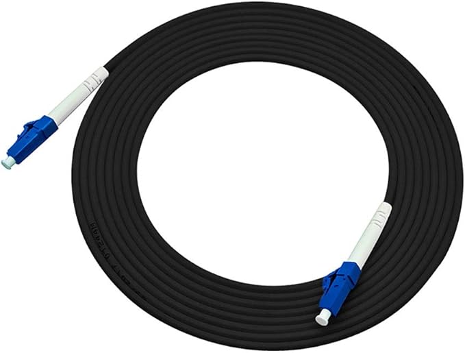 Jeirdus 150M LC to LC Outdoor Armored Simplex 9/125 SM Fiber Optic Cable Jumper Optical Patch Cord Singlemode 150Meters 492ft LC-LC