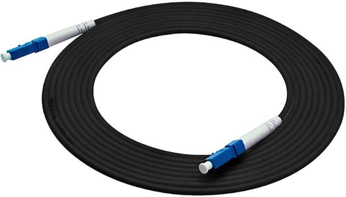 Jeirdus 5M LC to LC Outdoor Armored Simplex 9/125 SM Fiber Optic Cable Jumper Optical Patch Cord Singlemode 5Meters 16ft LC-LC