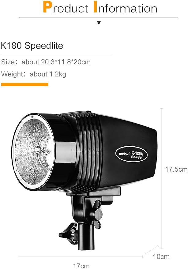Godox 2X K-180A Strobe Light Kit, 180Ws Studio Strobe Light Kit - Image 2