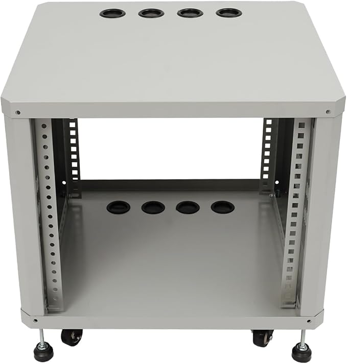 9U Stereo & Studio Rack with Wheels, Open Frame Audio Rack Cabinet, Rolling - Image 5