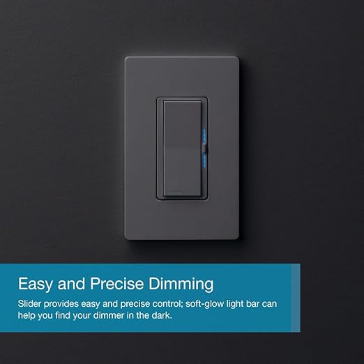 Lutron Diva Smart Dimmer Light Switch for Caseta Lighting (Lutron Smart Hub Required), for LED Lights, 150W, Single-Pole/3-Way, No Neutral, Brown (DVRF-6L-BR)