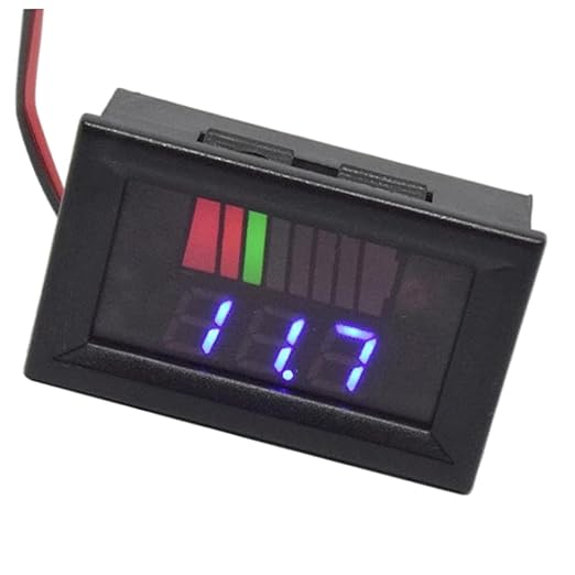 Battery Charge Level Indicator Universal Car Battery Capacity Meter Tester Checker 12V-72V Blue Car Tester Motorcycle Checker Capacity Meter