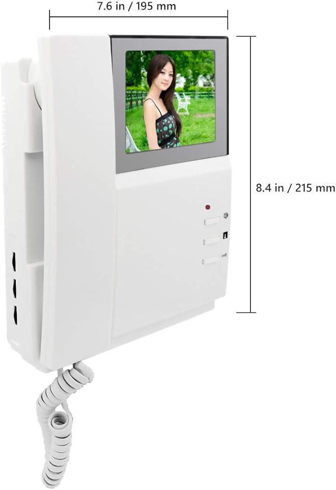 AMOCAM Video Door Phone System, 4.3 Inches Clear LCD Monitor Wired Video Intercom Doorbell Kits, IR Night Vision Outdoor Camera Door Intercom, Doorphone Telephone Style for Home Improvement
