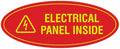 Signs ByLITA Oval Electrical Panel Inside Sign (Red/Yellow) - Large 2 Pack