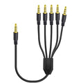 MysRuida 3.3ft 1/8” 3.5mm TRRS Stereo Audio Cable, 1 to 5 Splitter Male Aux Cord, 4 Pole Jack Headphone MIC Adapter for Smart Phones, MP3, Laptops, Speaker, Don’t Support MIC of iOS Headphone