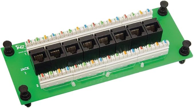 ICC CAT6 Ethernet Data Module, 8 Ports, UL Listed & PoE++ Rated, High-Performance Network Interface, Quick Push-Pin Mount, Fits 9", 14", and 28" Structured Wiring Enclosures
