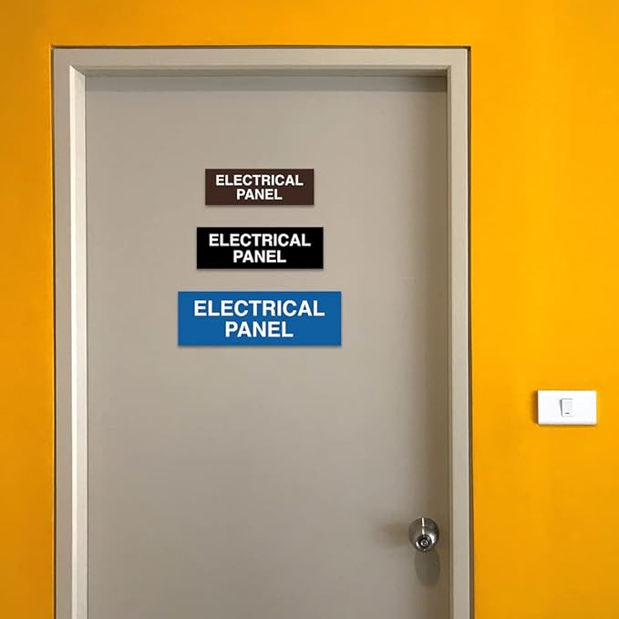 All Quality Basic Electrical Panel Sign - Fire Regulation Safety Compliance Sign - White - Medium (1 Pack)
