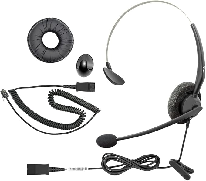 DailyHeadset RJ9 NC Mono Phone Headset for Analog Aastra Nortel Digium Polycom ShoreTel NEC Allworx Toshiba Phones Includes RJ9 and 3.5mm Adapter