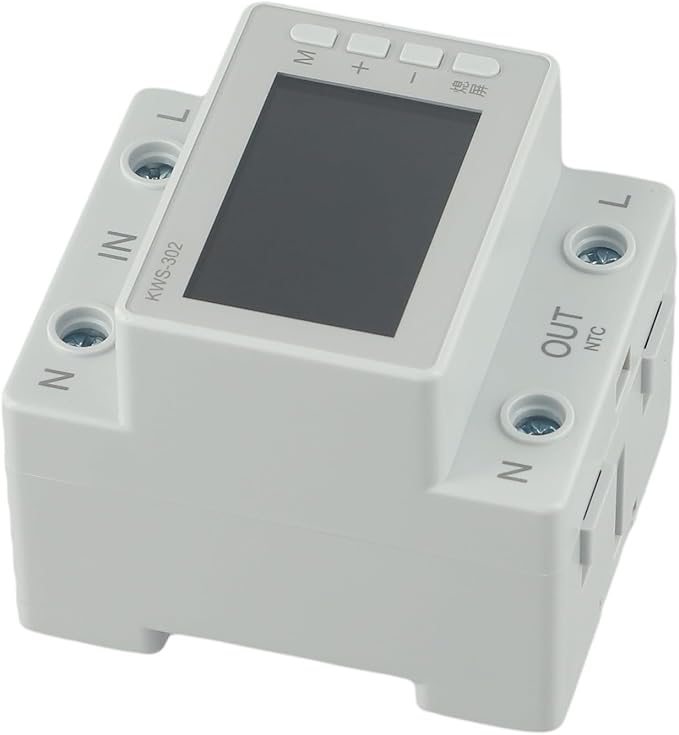 Noteflora LCD Digital Energy Meter With Voltage And Current Monitor, AC170-300V Power Voltmeter For Rail Mount, Compatible With KWS-302WF White(KWS-302)