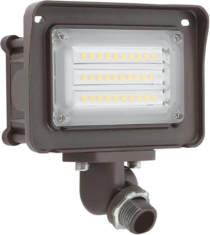DAKASON 30W LED Flood Light Outdoor, Dusk-to-Dawn Photocell 180° Adjustable Knuckle, 3900LM 5000K Replaces 100W HPS/MH, IP65 Waterproof Outdoor Security Lighting Fixture, 100-277Vac, ETL Listed