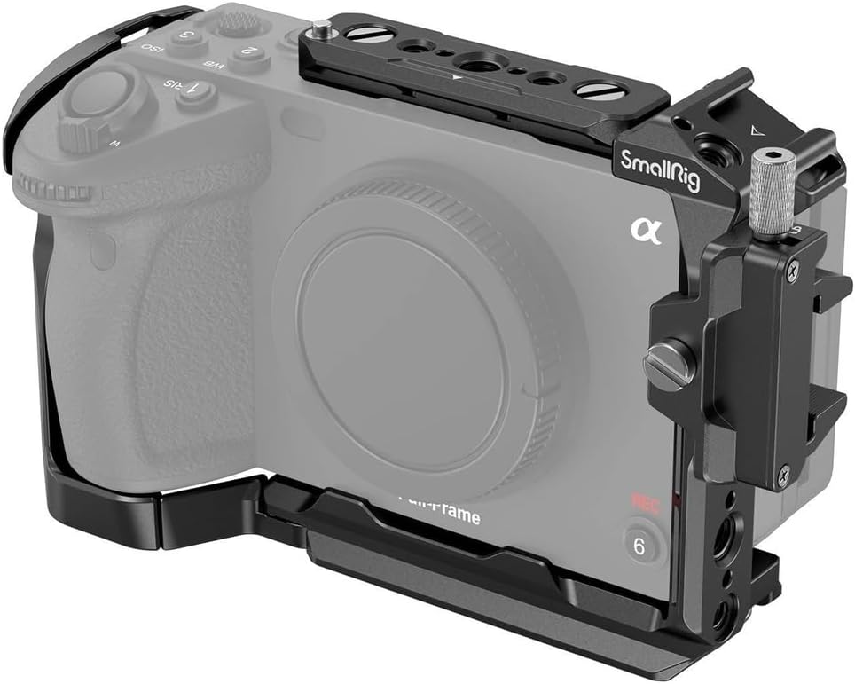 SmallRig Cage for Sony FX30 FX3 FX3A with Cable Clamp for HDMI, Classic Bright Black Surface, Included Cold Shoe and NATO Rail, Modular Design Compatible with Original XLR Handle