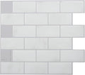 SMART TILES Peel and Stick Backsplash- 10 Sheets of 10.95" x 9.70" - 3D Adhesive Peel and Stick Tile Backsplash for Kitchen, Bathroom, Wall Tile, Subway Nero