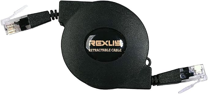 REXUS Retractable Cat 6 Flat Ethernet Network Cable 3.3 FT, 10 Gigabit High - Image 3