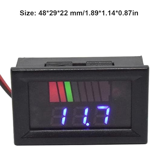 Battery Charge Level Indicator Car Battery Capacity Meter Tester Checker 12V-72V Blue Motorcycle Checker Auto Tester Fuel Gauge Indicator