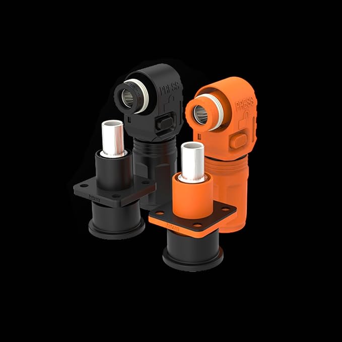 1 Set Battery Energy Storage Connector, 100A 16mm² High Current Connectors Quick Plug Terminal Orange Right Angle Plug and Socket IP67 Waterproof Power Adapter Crimping Wiring (100A, Orange)
