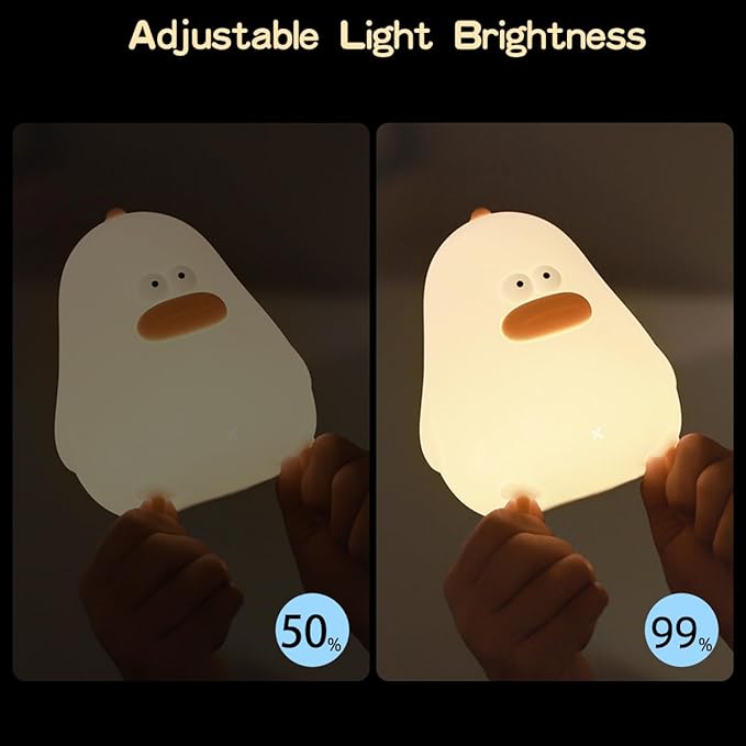 LEDHOLYT Night Light for Kids, Cute Silicone Nursery Chick Lamp for Baby and Toddler, Animal Night Light for Boys and Girls, Squishy Bedside Lamp for Kids Room