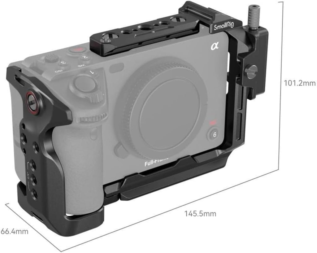 SmallRig Cage for Sony FX30 FX3 FX3A with Cable Clamp for HDMI, Classic Bright Black Surface, Included Cold Shoe and NATO Rail, Modular Design Compatible with Original XLR Handle