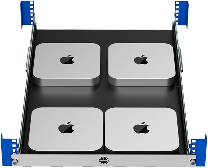 Mac mini Sliding Rack Shelf. Mounts 4 Mac Minis in A 19In Standard Rack.