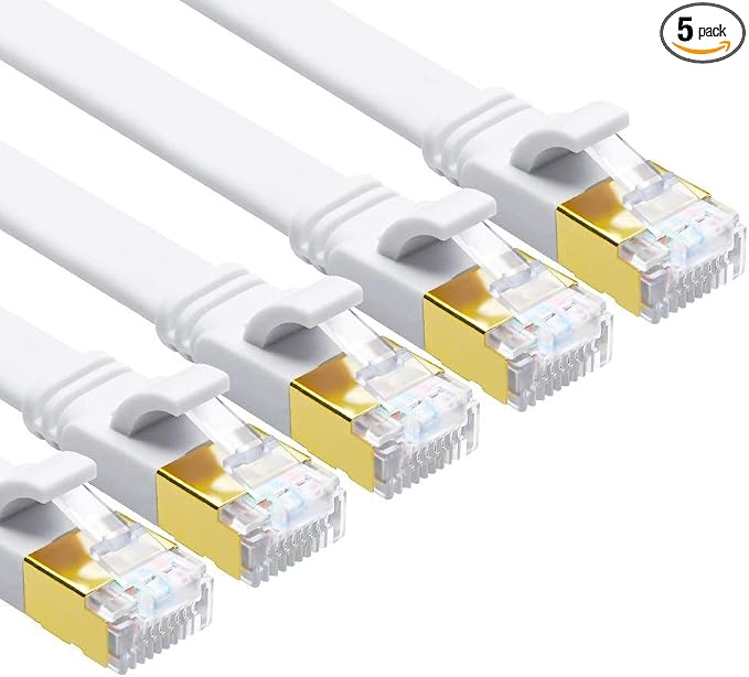 Yauhody CAT8 Ethernet Cable, 15ft 5 Pack Flat Patch Cord, High Speed 40Gbps by Yauhody
