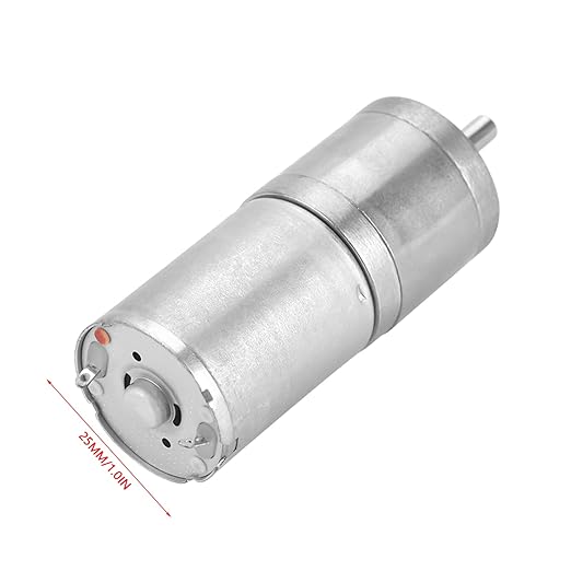 25mm DC 12V 25GA-370 Low Speed Metal Gear Motor for Electronic Locks Robots Electric Curtains Doors Mixers Monitoring Devices Pet Feeders DIY Projects