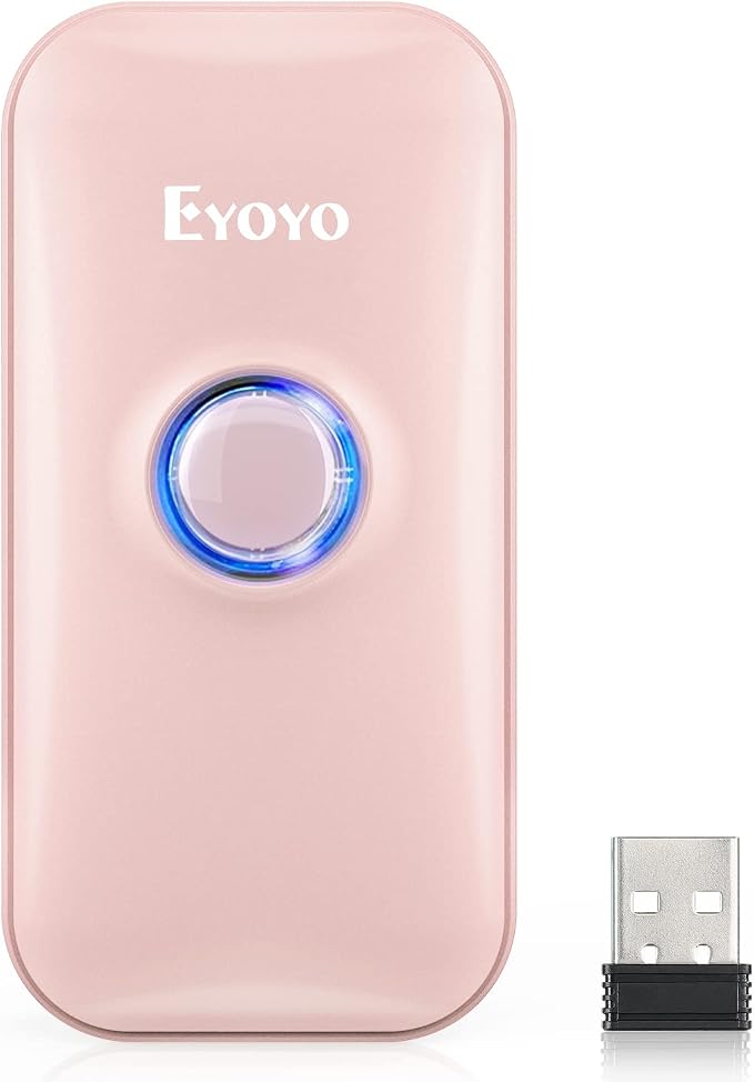 Eyoyo Mini 1D Bluetooth Barcode Scanner, 3-in-1 Bluetooth & USB Wired & 2.4G by Eyoyo