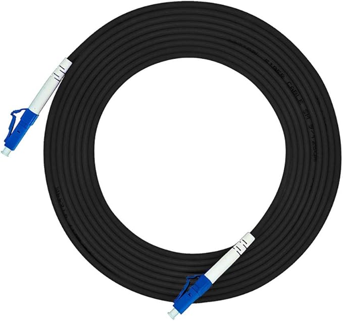 Jeirdus 5M LC to LC Outdoor Armored Simplex 9/125 SM Fiber Optic Cable Jumper Optical Patch Cord Singlemode 5Meters 16ft LC-LC