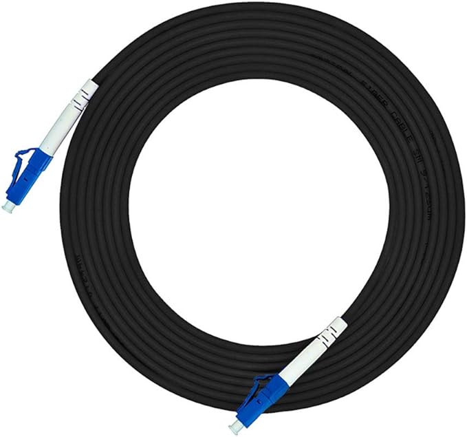 Jeirdus 600M LC to LC Outdoor Armored Simplex 9/125 SM Fiber Optic Cable Jumper Optical Patch Cord Singlemode 600Meters 492ft LC-LC