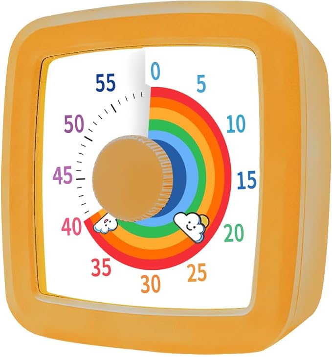MEPHILIMIA Visual Timer Kids/Adults 60 Minutes Rainbow Countdown Timer Time Management Tool Desk with Large Screen Time Management Tool for Kitchen School Office